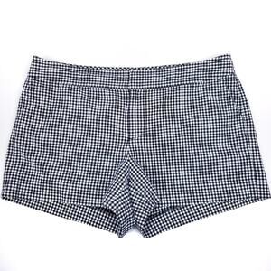 Banana Republic Factory Black White Gingham Check Flat Front Shorts Size 12